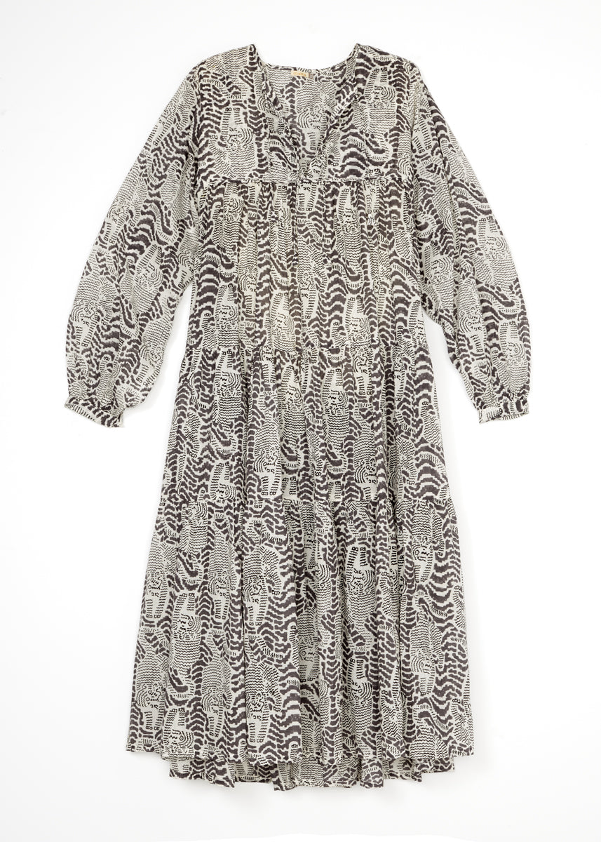 Yamini Tiger Dress- Grey
